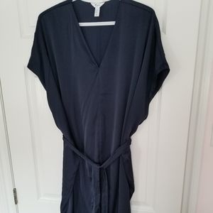 Navy Silk Maternity Dress